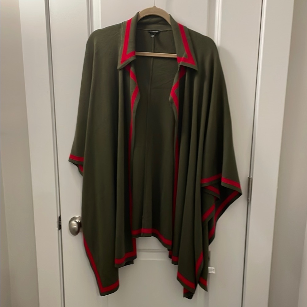 Olive Green Vest with Red Trim